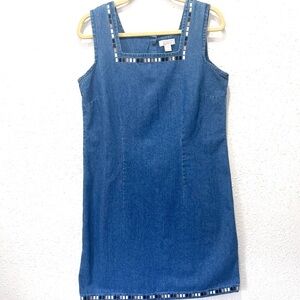 Christopher & Banks Blue shift Denim Sleeveless‎ Dress 10